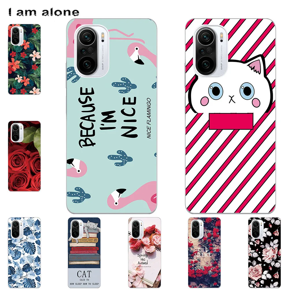 

I am alone Phone Case For Xiaomi Redmi K40 K40 Pro K40 Pro + 2021 6.27 inch Fashion Color Cartoon Printed Paint Mobile