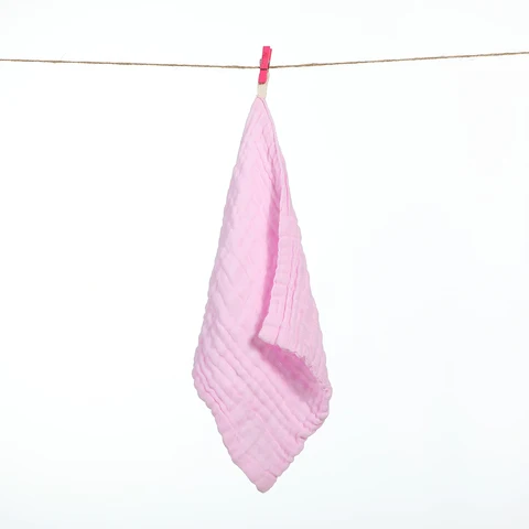 Детское полотенце 30*30 см, хлопковое квадратное муслиновое детское полотенце, Детский носовой платок, банное полотенце для лица, однотонное 6-слойное мягкое полотенце