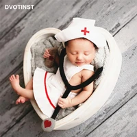dvotinst newborn photography props baby cute handmade wool stethoscope doctor nurse set accessories studio shooting photo props