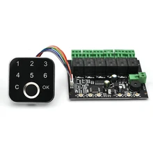 K219-B+G16 DC12V Admin/User Password Fingerprint Control Board With 6 Relays For Door Access Control System