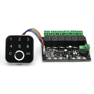 k219 bg16 dc12v adminuser password fingerprint control board with 6 relays for door access control system free global shipping