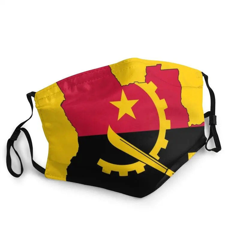 

Angola Map And Flag Washable Mouth Face Mask Adult Mask Anti Haze Dust Protection Cover Respirator Mouth Muffle