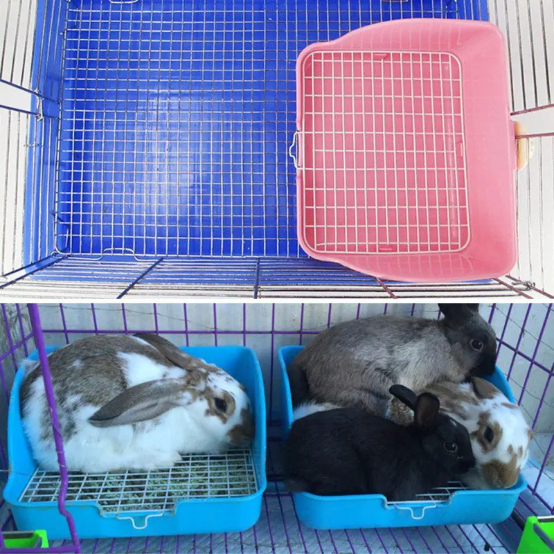 Pet Cat Rabbit Hamster Small Animal Pee Toilet Potty Bowl Corner Clean Litter Trays