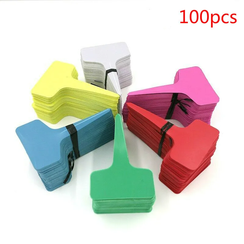 

100pcs/set of colorful plant tag garden mini T tag flower tag plastic nursery garden greening flower pot