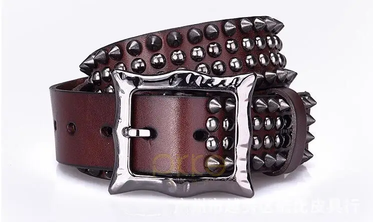 

Free Shipping, punk cool new 100% cow leather buckle belt.quality brand genuine leather fashion belts.rivet vintage