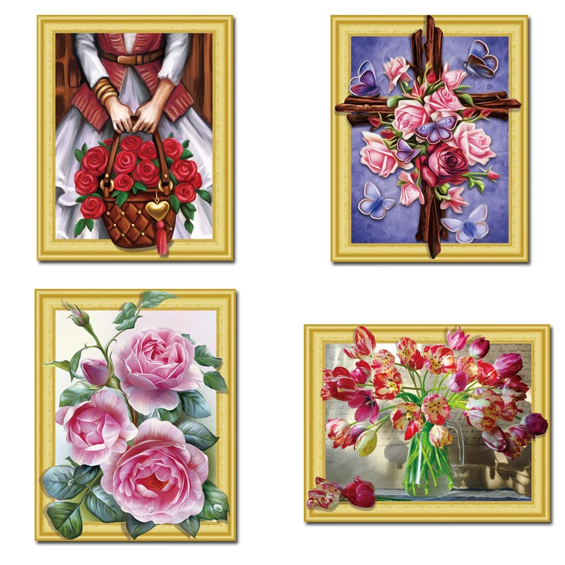 

High Quality 40*50CM Diamond Embroidery diy diamond Painting Cross Stitch kit with printed frame Home wall Decor gift 3D Effect