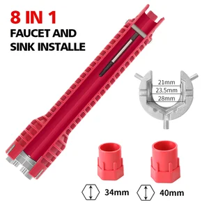 2020 new 8 in 1 flume wrench anti slip kitchen sink repair wrench bathroom faucet assembly plumbing installation wrench free global shipping