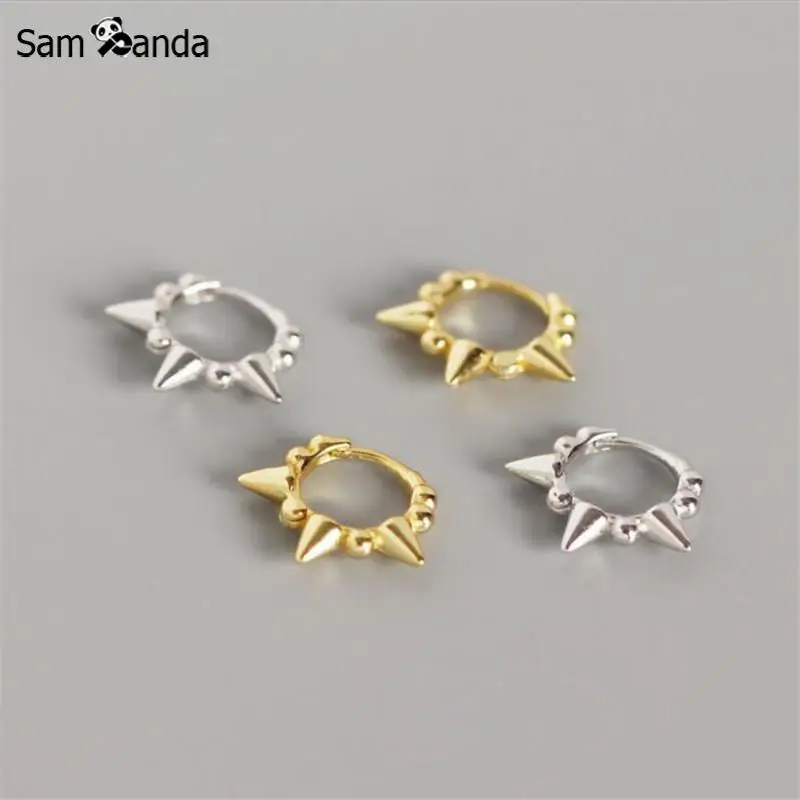 Женские маленькие серьги гвоздики Sampanda серебряные бусины 925 пробы с заклепками