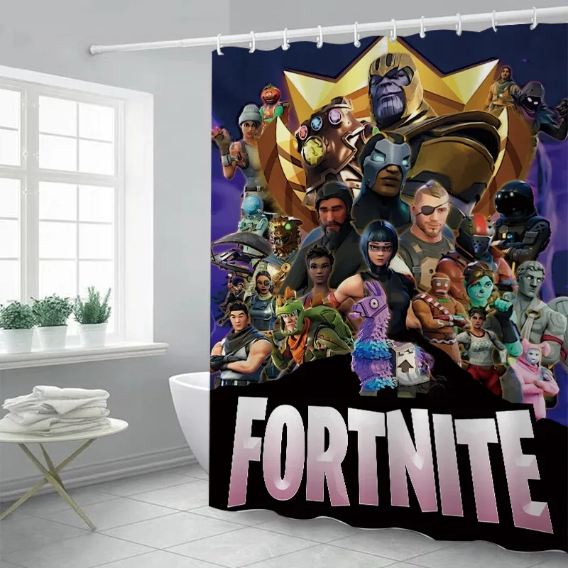 Fortnite душевая занавеска водонепроницаемый и устойчивый к плесени 3D цифровая