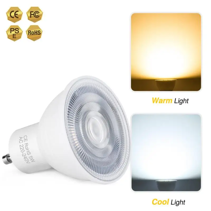 

LED Lamp Cup 220V 5W/7W GU10/MR16 Light Bulb 6/12LED Energy-Saving Bulb Warm/white Light Package Aluminum Lamp Cup Plastic