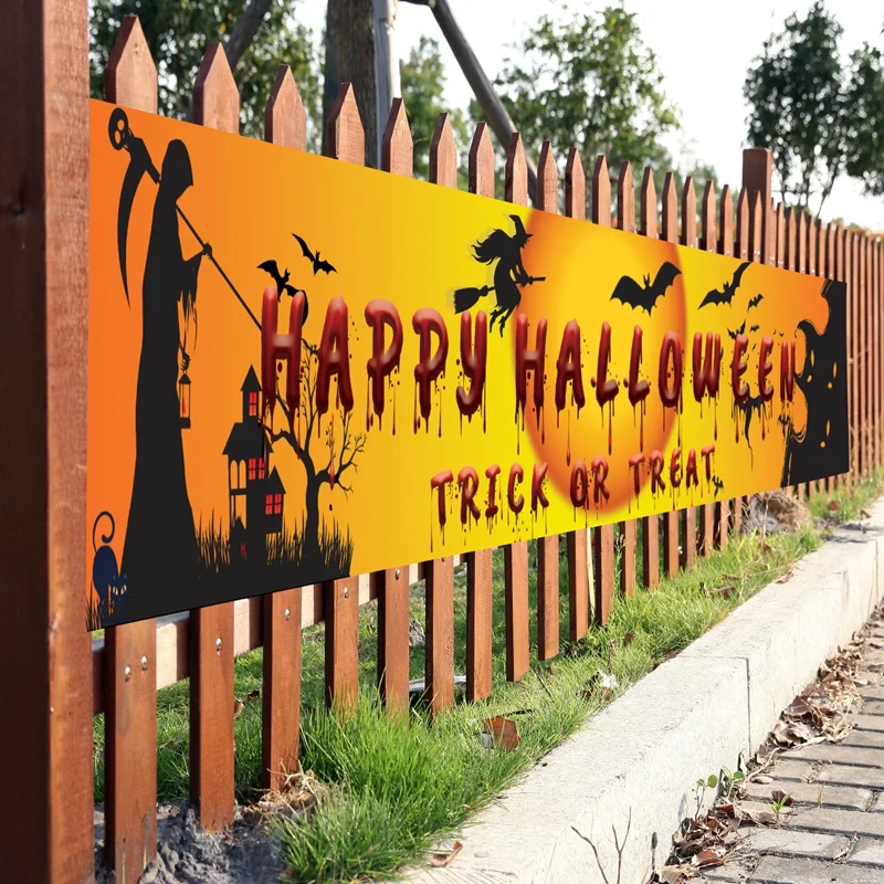 

Halloween Party Banner Pull Flag Holiday Decoration Background Cloth Banner Pull Flag Decoration