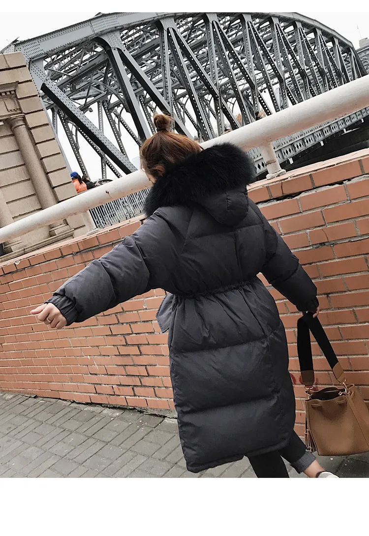 Большие товары для фотосессии, зима, стиль, корейский стиль, женская одежда, толстый большой меховой воротник, приталенная одежда с хлопковой подкладкой