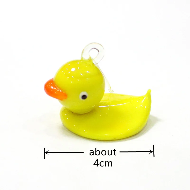 Миниатюрные стеклянные фигурки уток ручной работы поделки украшения милые яркие