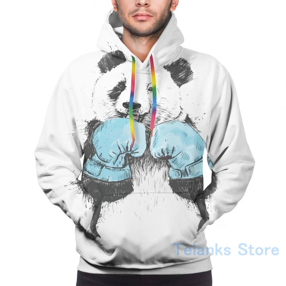 Женская Повседневная Толстовка с принтом бокса и панды | Мужская одежда