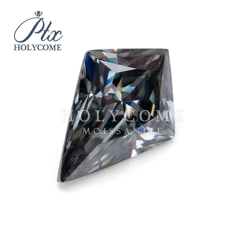 

Beautiful gray kite cut 1 carat loose moissanite diamond girl jewelry