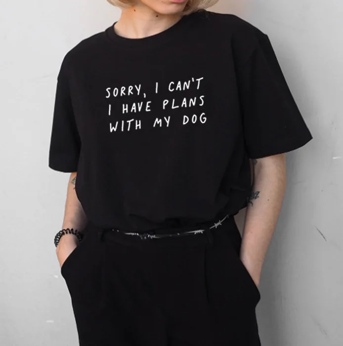 Извините я не могу иметь никаких планов с принтом моей собаки Футболка женская