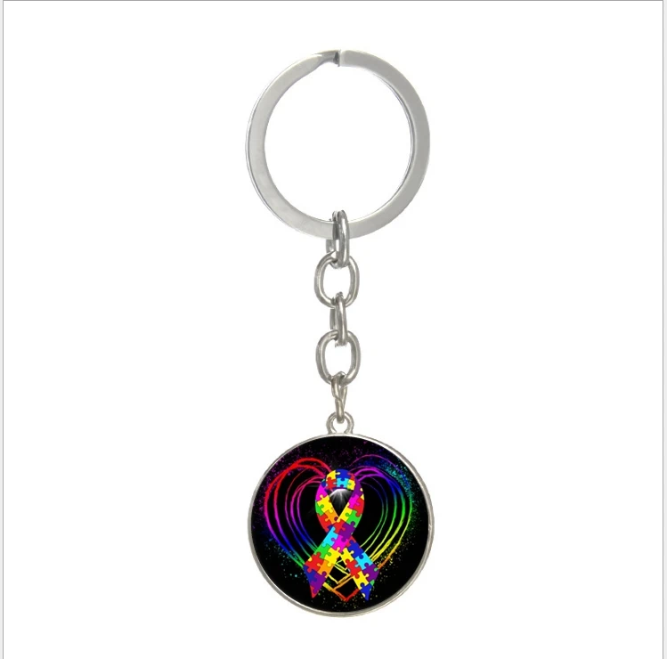 

2019 New Charm Fashion Popular Autism Awareness Heart High Quality Keychain