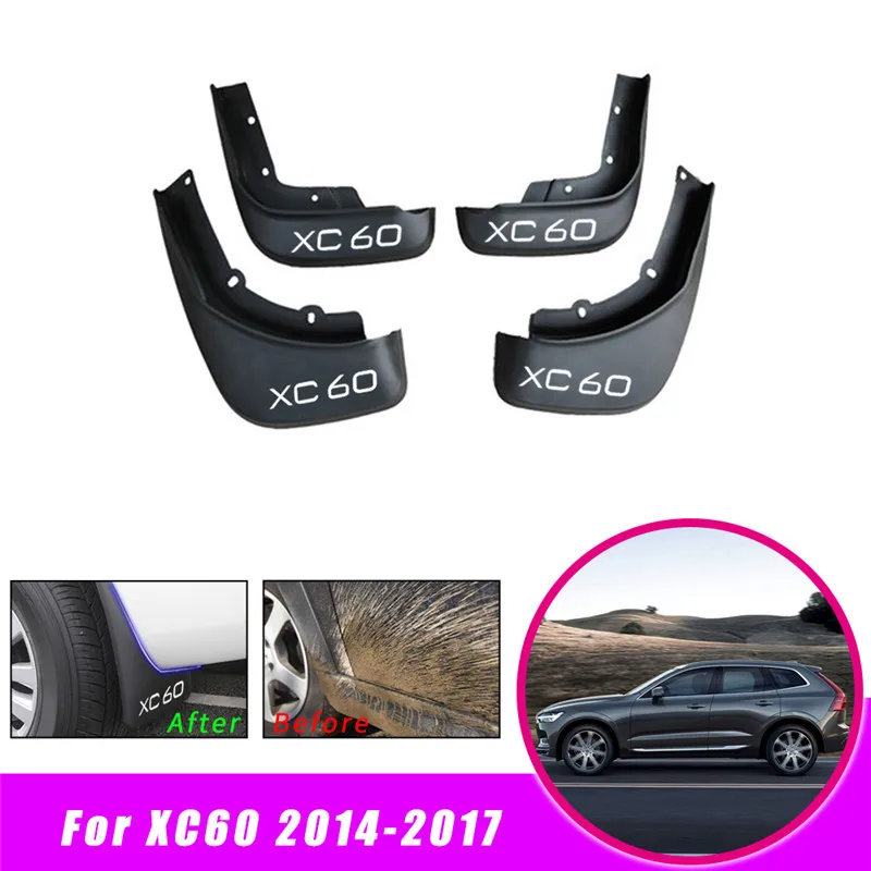 Белый Брызговики для автомобиля Volvo XC60- брызговики брызговик брызговики для Аксессуары для крыльев 4 шт - Цвет: Белый