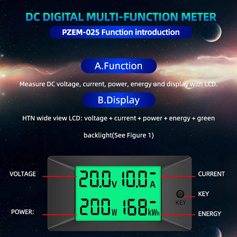 Цифровой вольтметр Амперметр Wattmeter измеритель напряжения тока детектор Тестер