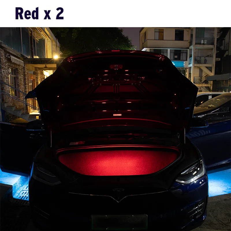 4 шт. обновленный светодиодный светильник для интерьера, лампы для Tesla, модель 3, модель S, модель X, легкая замена, внутренний багажник, светильник светодиодный светильник - Испускаемый цвет: 2PCS RED