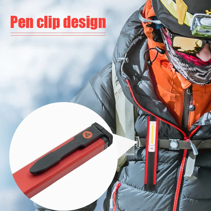 

COB LED Work Inspection Light USB Rechargeable Magnetic Hand Flashlight 5 Modes Portable Outdoor Camping Lanterna