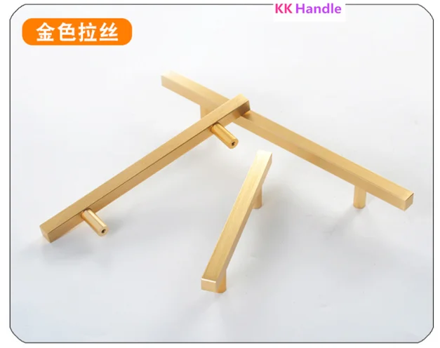 Золотистые ручки шкафа тянет черный современный квадратный Т Бар диамтер кухня