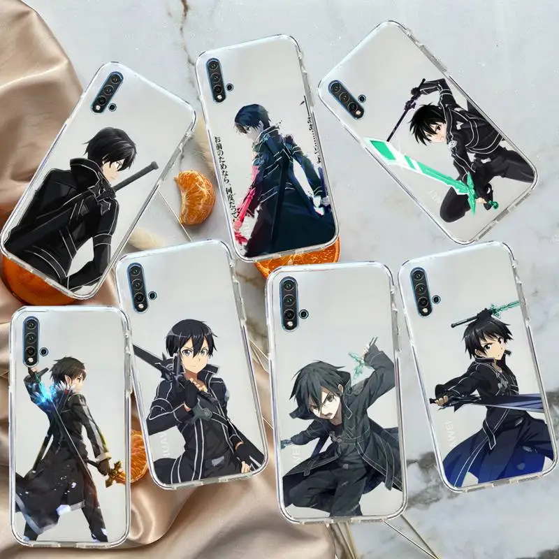 

Sword Art Online anime Phone Case Transparent for Huawei honor P mate Y 20 30 40 10 8 5 6 7 9 i x c pro lite prime smart