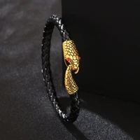 mens fashion leather bracelet couple snake head party bracelet jewelry accessories