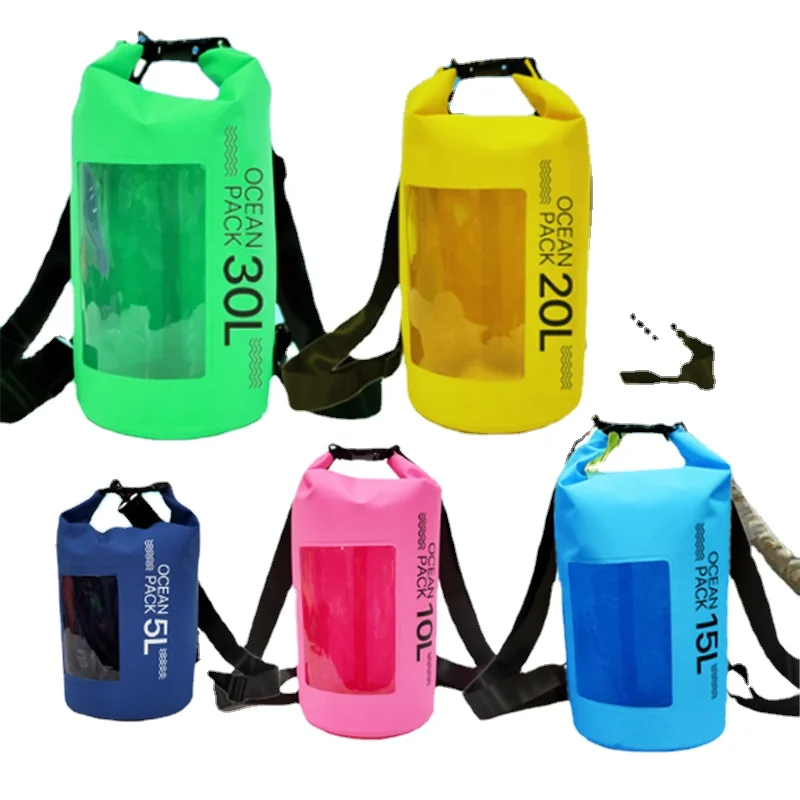 Waterproof  Water Bag Bolsa Impermeable PVC Bucket Shoulder Rafting Wholesale Swimming Drying Camping Equipments  5/10/15/20/30L