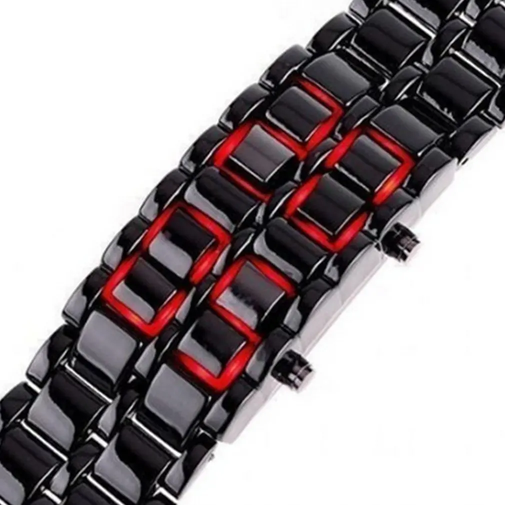 Из вулканической лавы Стиль железные часы мужской женский браслет цифровой