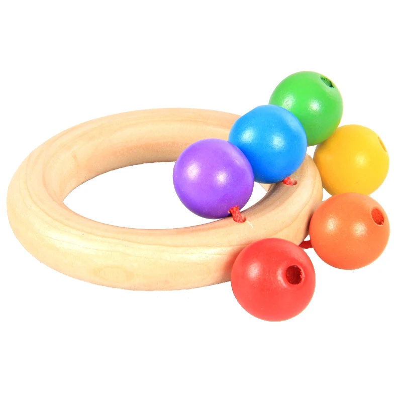 

Wooden Baby Teether Rattle Toys Infant Rattles Soothe Baby Toys Toddler Ring Bell Educational Toys Gifts For Newborns
