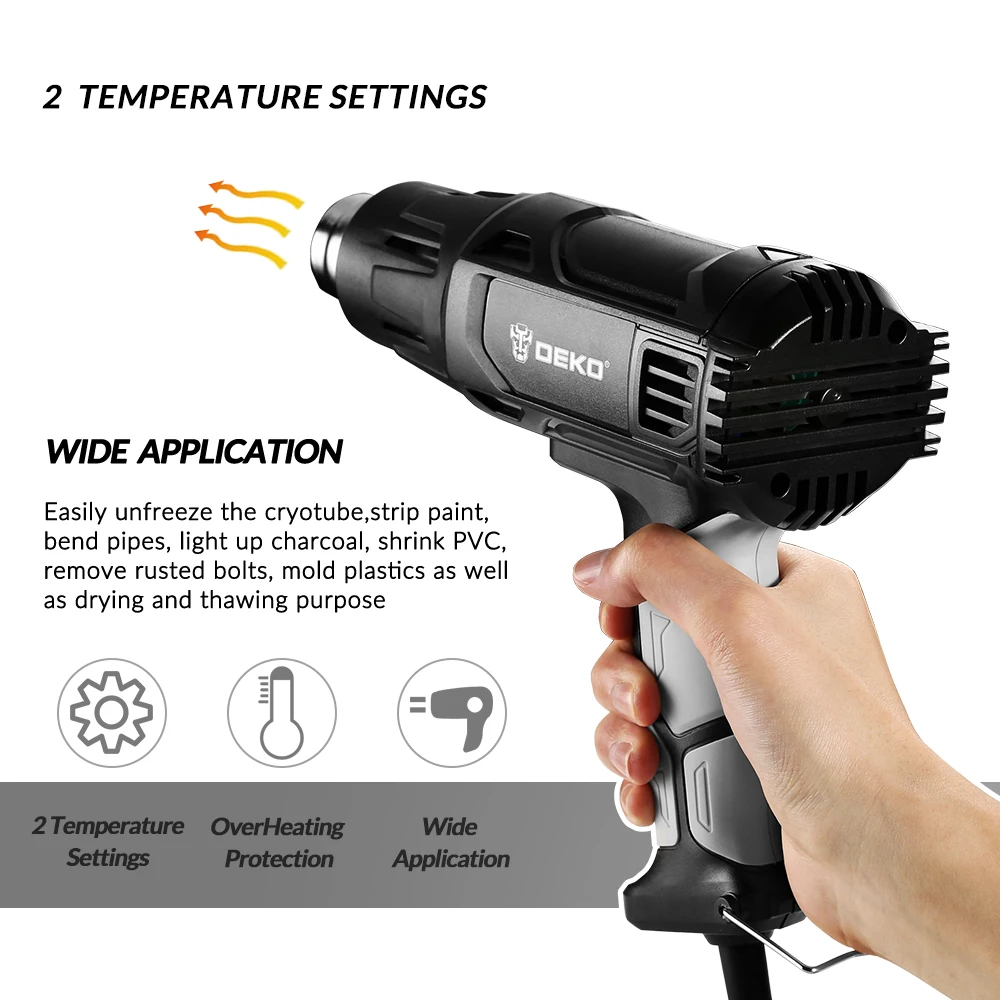 DEKO 220V Тепловая пушка 2000W Переменная температура продвинутый электрический