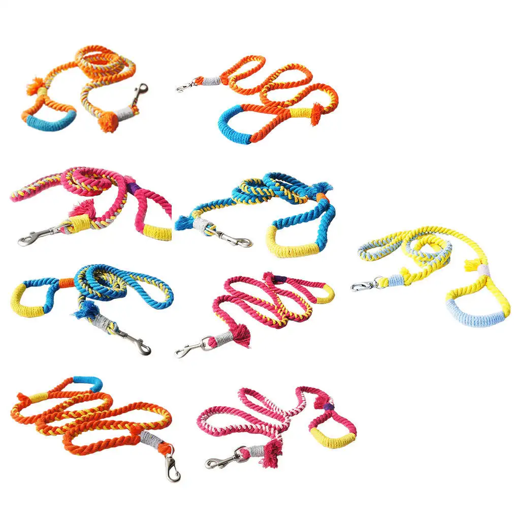 

Cotton Dog Leash Pet Traction Rope Dog Lead 5ft Soft Leash Comfortable Handle for Small Medium Dogs Puppy Training Walking