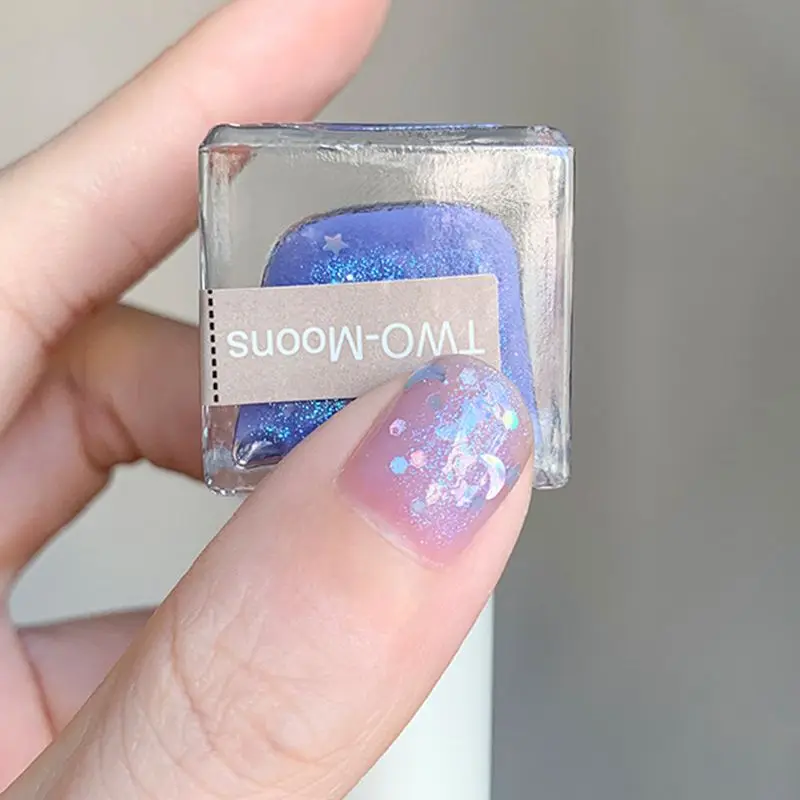 

Summer Sequins Nail Polish Water-Based Tearable Free Baking Flash Hybrid Varnishes For DIY Manicure Supplies Nail Art Decoration