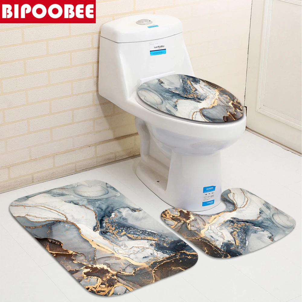 Абстрактная мраморная занавеска для ванной комнаты 180x180 см с золотыми венами