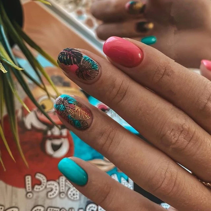 1pcs Summer sea life 3d nail decals balck white gold Sea turtle penguin star parttern self-adhesive sticker Nail Art Decor | Красота и