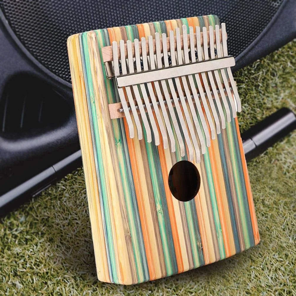 

Thumb Piano,17 Keys Kalimba Thumb Piano Kit Portable Green Bamboo Finger Thumb Piano Musical Instrument Accessories