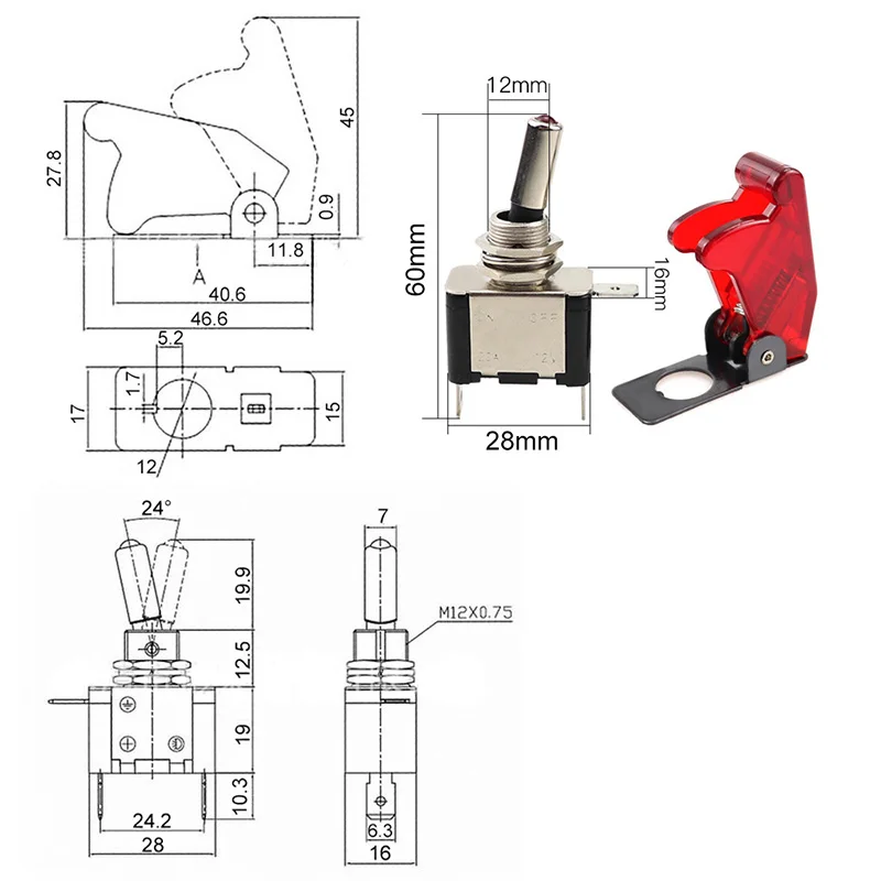 Светодиодный переключатель для автомобиля лодки грузовика с подсветкой