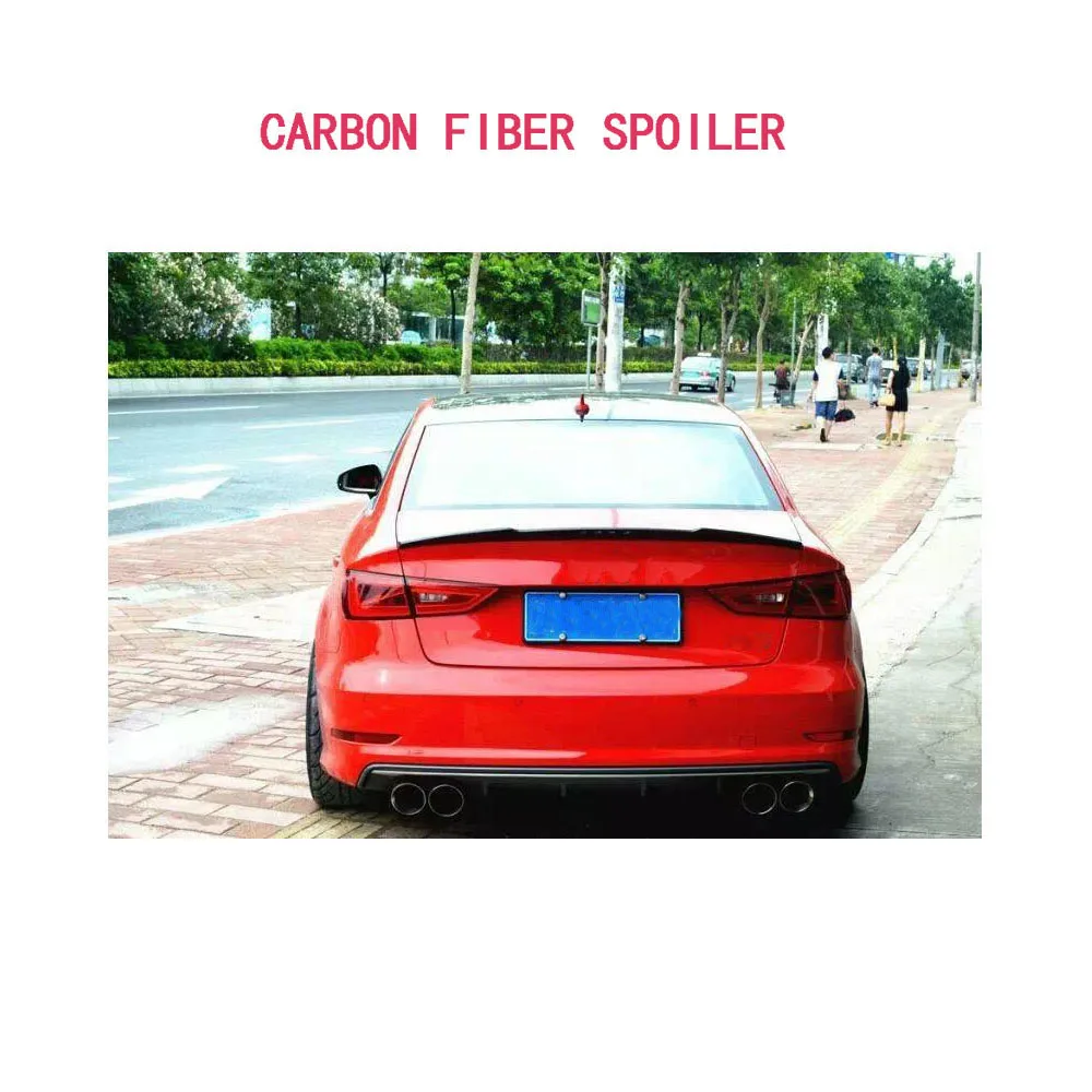 Для A3 S3 8V углеродного волокна задний спойлер для багажника крыло Audi Sedan 2013