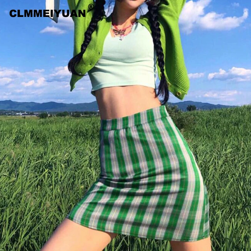 Harajuku Girls Vintage Plaid Mini Skirt Women Punk Fashion High Waist Wrap Skirts Streetwear Retro Old School Style Short | Женская