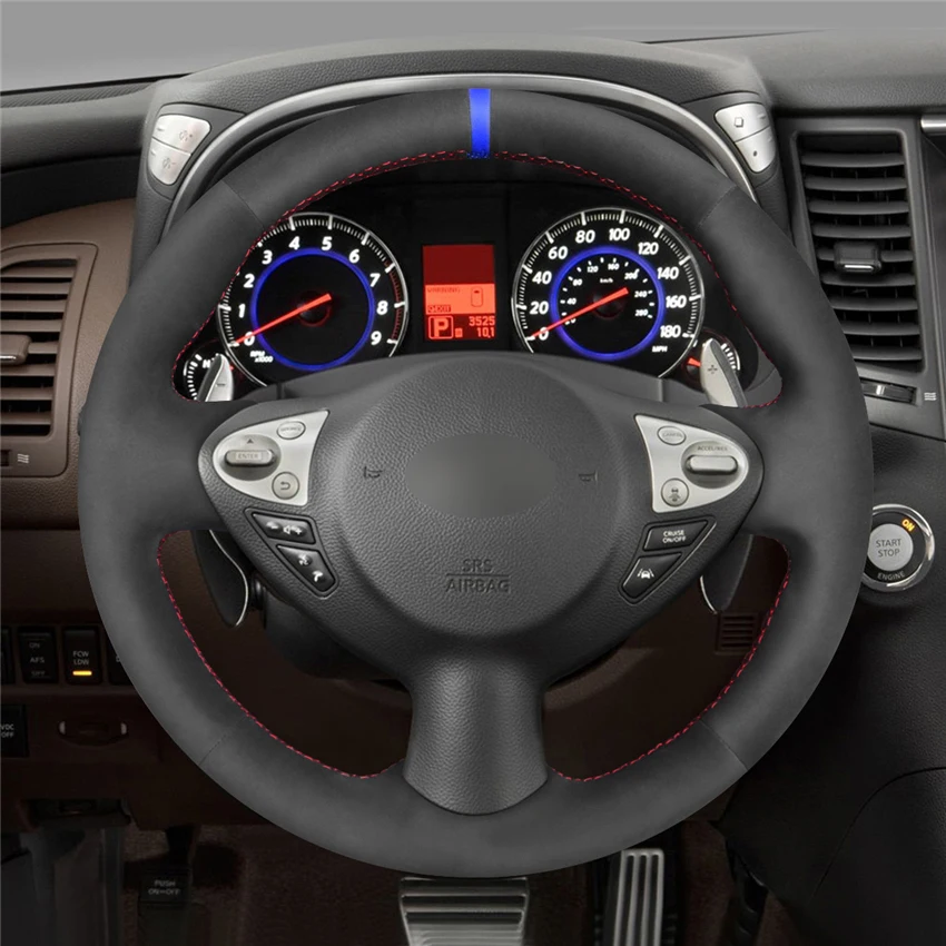 MEWANT черный замшевый кожаный чехол на руль для Infiniti FX FX35 FX37 FX50 QX70 Nissan Juke Maxima 370Z Sentra SV