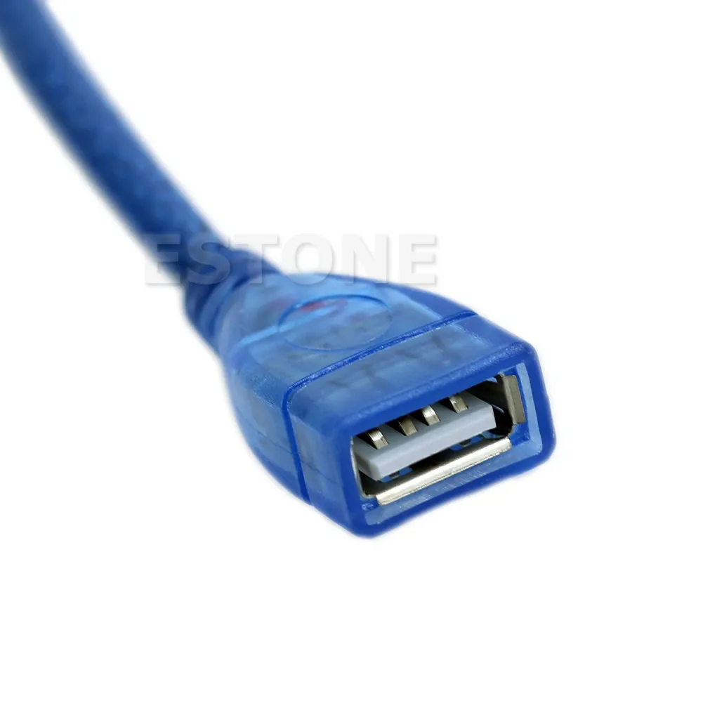 

K3NB 23cm Short USB 2.0 A Female To A Male Extension Cable Cord Blue