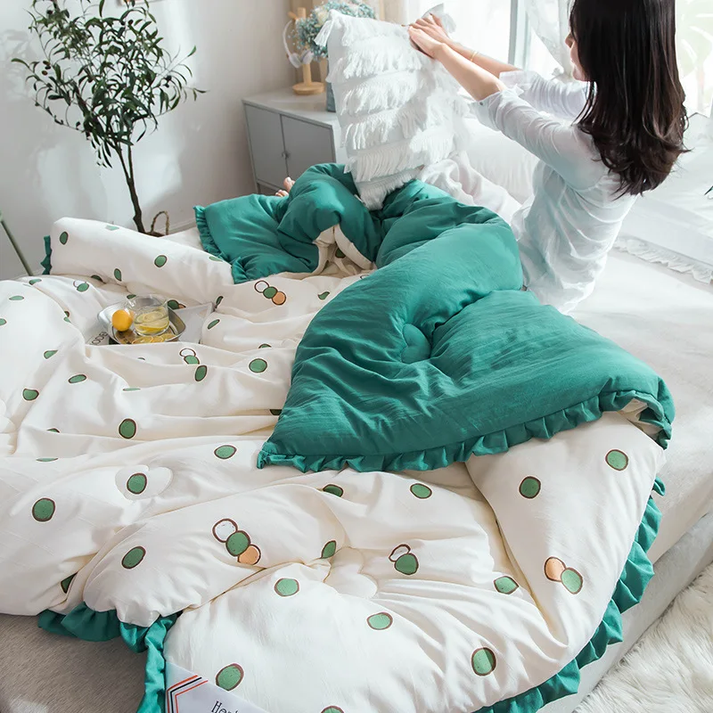 Роскошное Одеяло на гусином пуху Стеганный килт Король Королева Полный размер