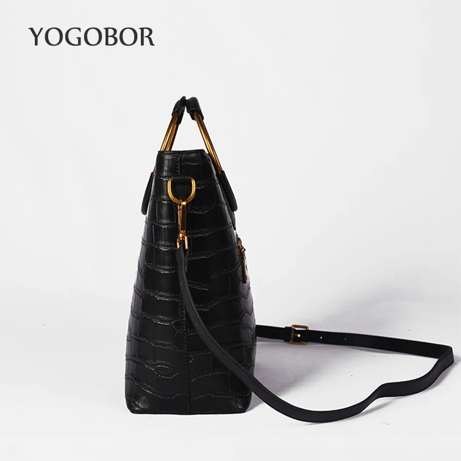 Сумки-ведра из натуральной кожи аллигатора в стиле ретро женская сумочка с