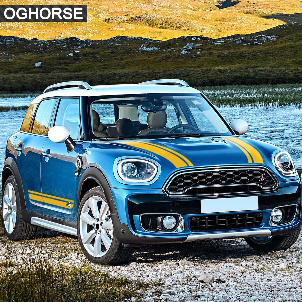 Наклейка на капот автомобиля задний багажник боковые полосы наклейка юбку для MINI