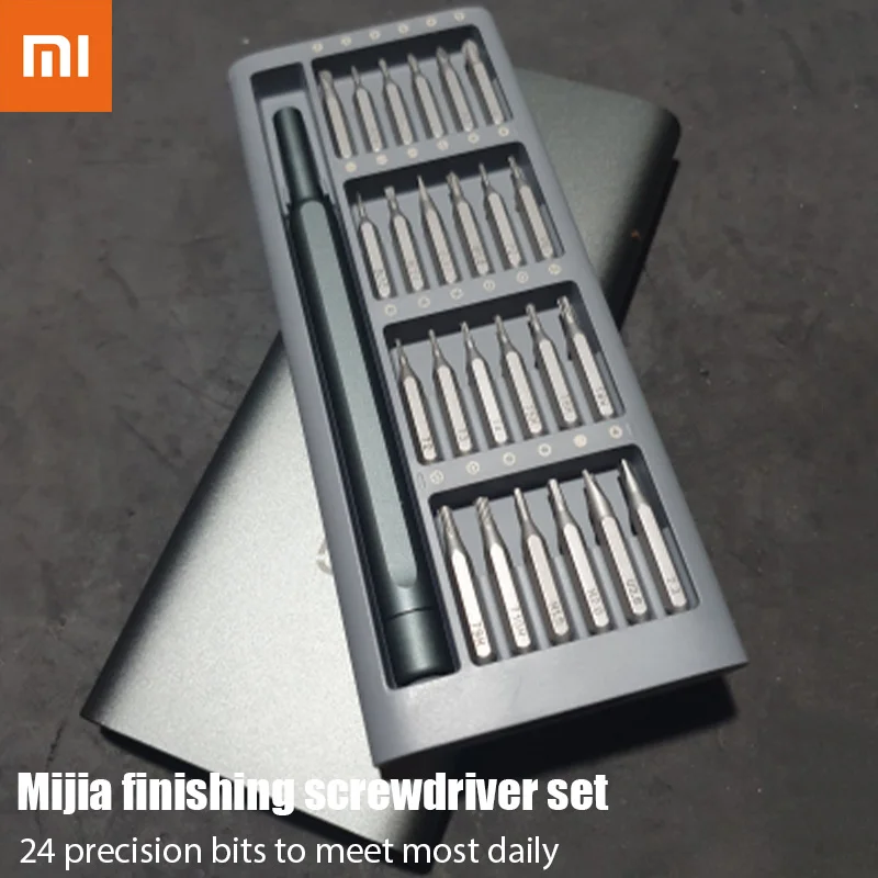 2021 Original Xiaomi Daily Use Screwdriver Kit 24 Precision Magnetic Bits Alluminum Box DIY Screw Driver Set For Smart Home ë“œë�¼ì�´ë²„