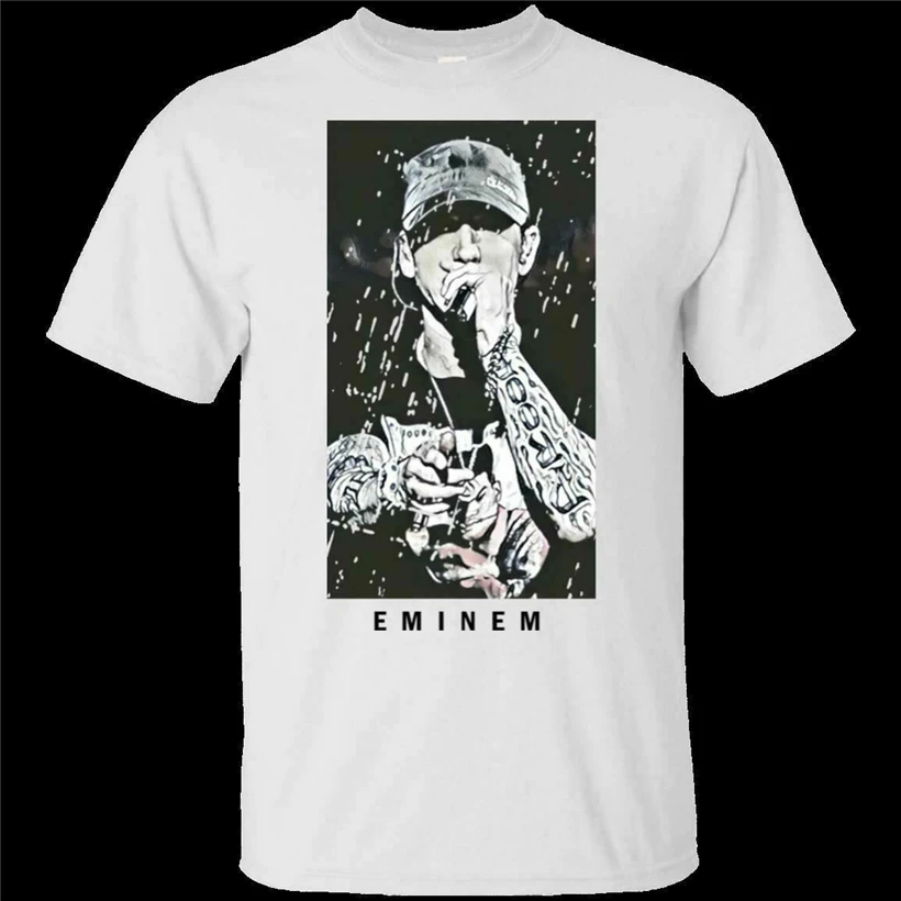 Новый Эминем футболка 2019 рэпер в стиле хип хоп музыкальный Рэппер Мужская