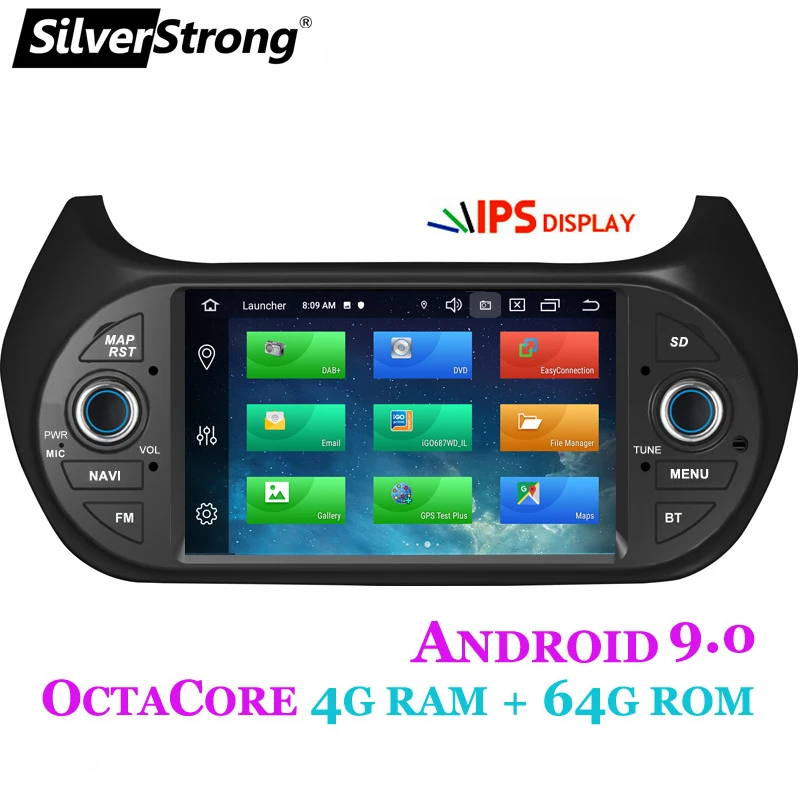 XJ-Fiorino-ZX5-4G64G SilverStrong Автомобильный мультимедийный плеер gps Android9.0 Автомагнитола 1Din DVD 4G для FIAT/Fiorino/Qubo/Citroen/Nemo/peugeot/Bipper 2G16G - Цвет: XJ-Fiorino-ZX5-4G64G