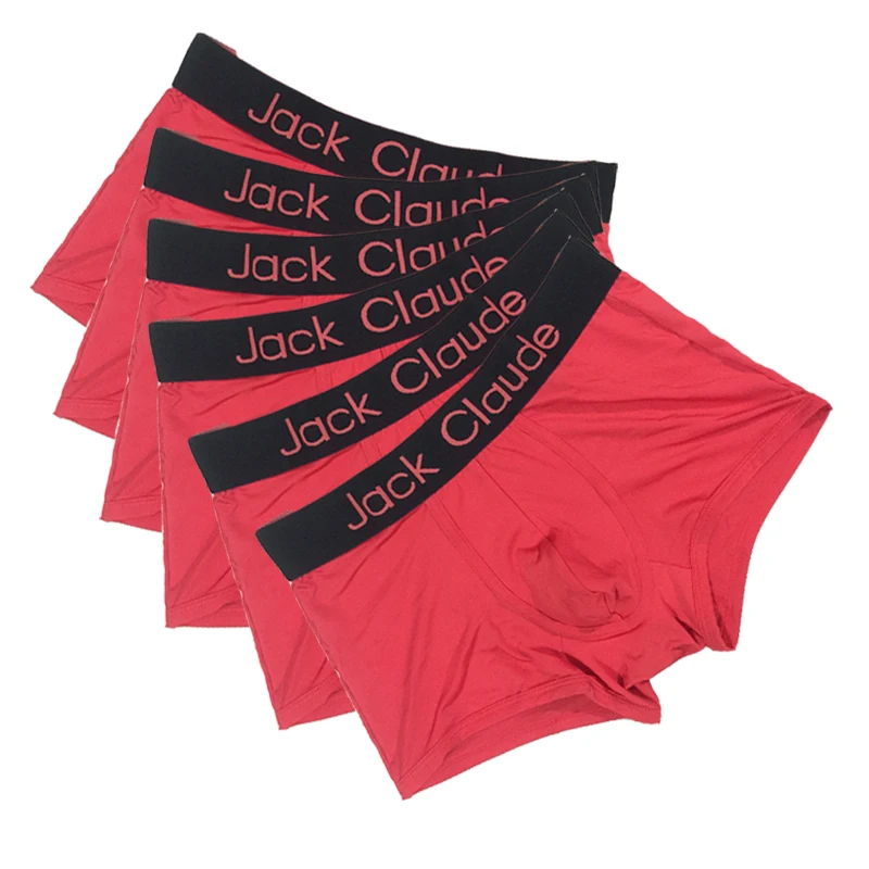 red Color 6 pcs 6 шт./лот,, мужское нижнее белье, мужские боксеры, мужские трусы для мужчин, комфортные трусики из «дышащей» ткани, Cuecas, боксеры для мужчин, сексуальные боксеры для мужчин - Цвет: red Color 6 pcs