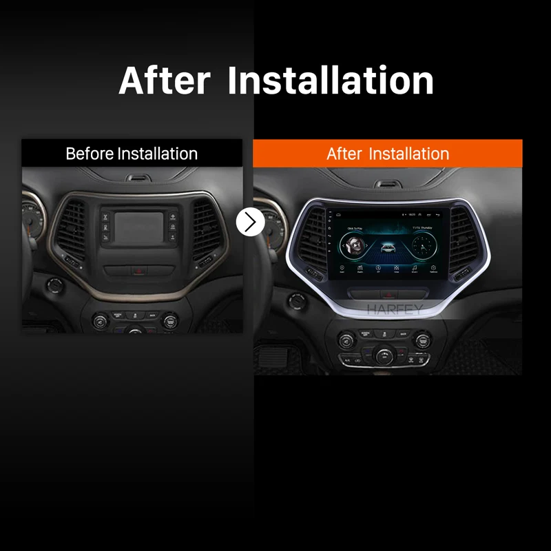 Harfey Car Multimedia Player for 2016 Jeep Grand Cherokee 10.1" Android 8.1 Radio GPS Navi WIFI Bluetooth Music Head Unit AHD |